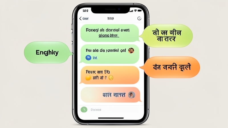 Chat bubbles translating back and forth between two languages
