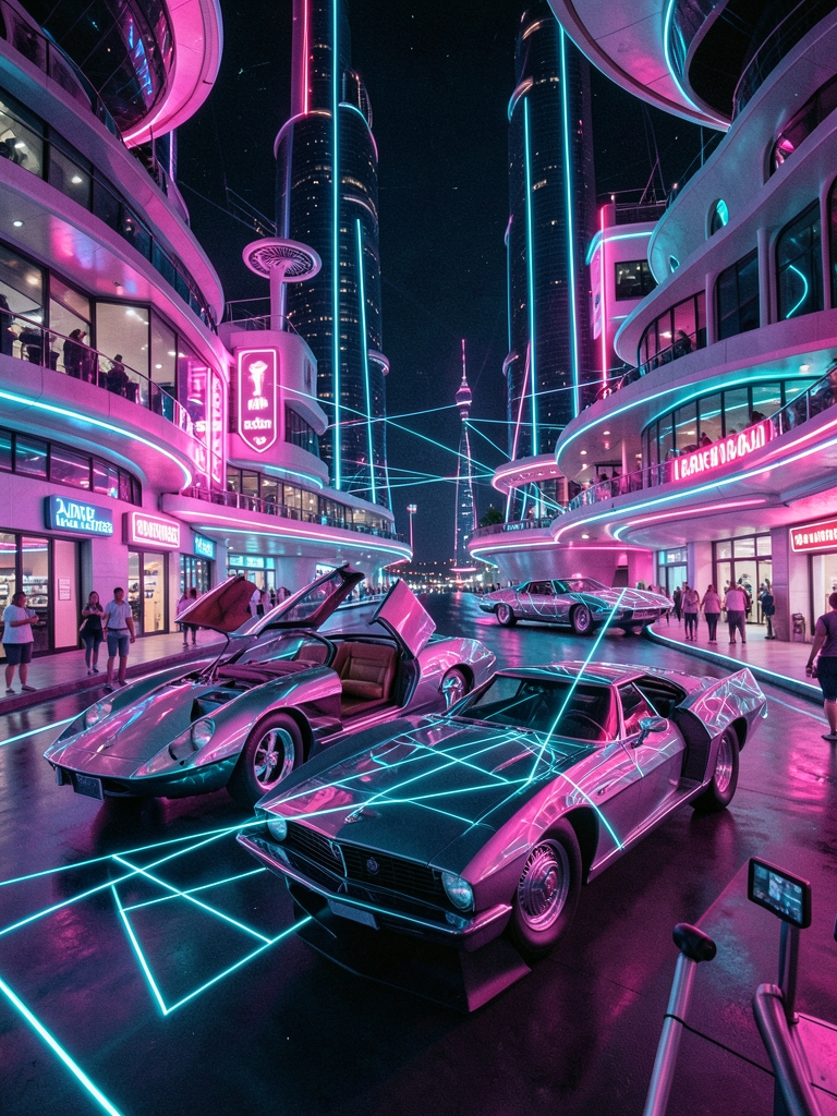 No coração do Jardim Espacial, um bairro que mistura arquitetura futurista com elementos dos anos 80, moradores estão se